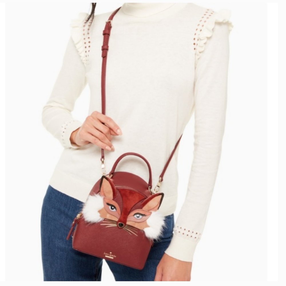 kate spade So Foxy Fox Binx Backpack purse crossbody bag nwot